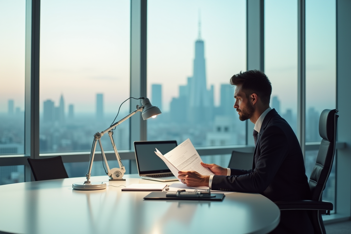 Gestionnaire immobilier confiant dans un bureau moderne