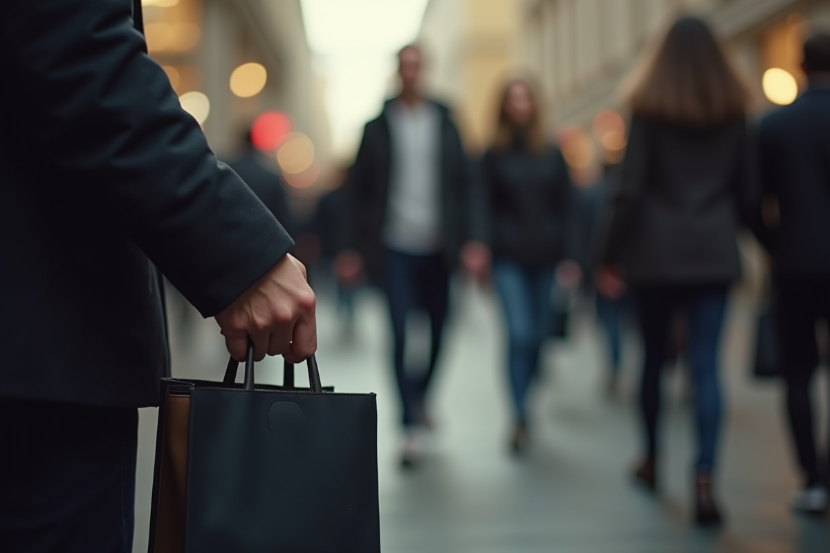 Main discrète atteignant un sac dans un lieu public bondé