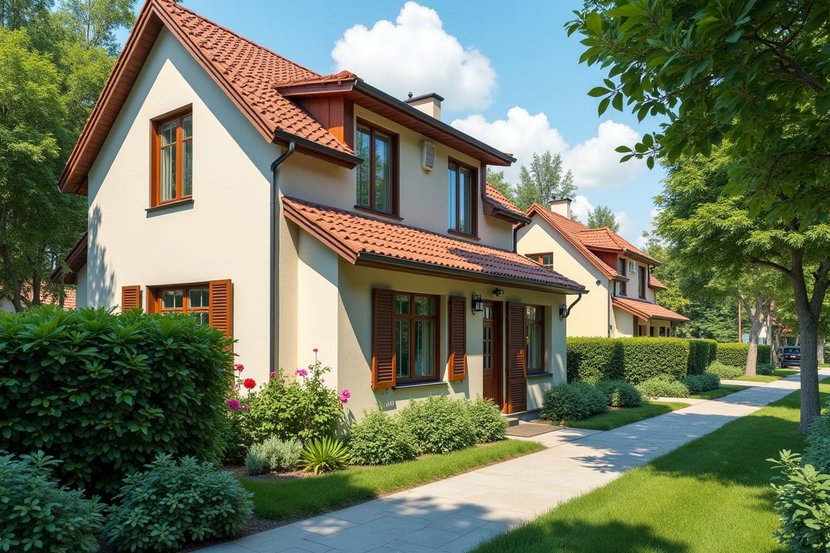 Petite maison de quartier dans un quartier calme ensoleillé