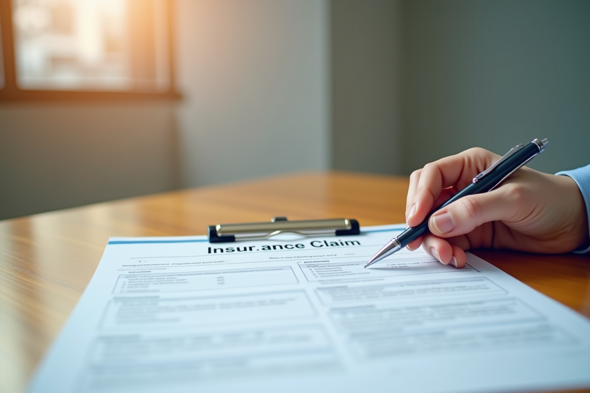 Main tenant papier et stylo sur formulaire d
